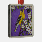 Die amerikanische Goldfinch Silbernes Ornament (Rechts)