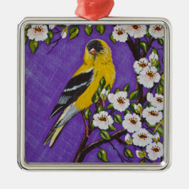 Die amerikanische Goldfinch Silbernes Ornament