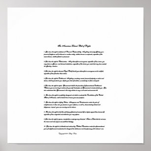 Die amerikanische liberale Verfassungsurkunde Poster