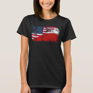 Die amerikanische und die polnische Flagge wurden  T-Shirt
