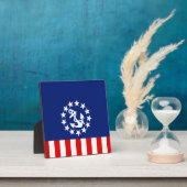 Die amerikanische Yachtflagge liegt an der Marina Fotoplatte (InSitu)