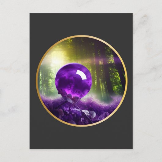Die Amethyst-Kugel Fantasy-Digitalkunst Postkarte (Vorderseite)