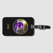 Die Amethyst-Kugel Fantasy-Monogramm Gepäckanhänger (Vorderseite (Horizontal))