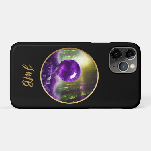 Die Amethyst Orb Fantasy Monogram Case-Mate iPhone Hülle (Rückseite (Horizontal))
