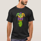 Die Ananas-Maske von oben Mardi Gras Funny Festiv T-Shirt (Vorderseite)
