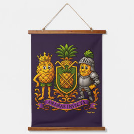 Die Ananas-Wappen Wandteppich Mit Holzrahmen