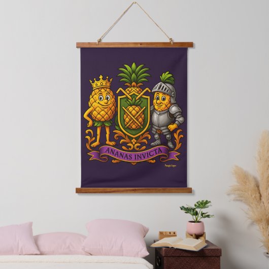 Die Ananas-Wappen Wandteppich Mit Holzrahmen (Schlafzimmer)