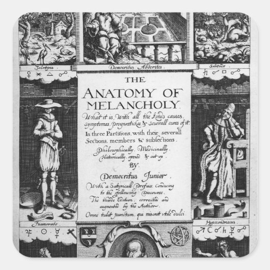 Die Anatomie der Melancholie Quadratischer Aufkleber (Vorderseite)
