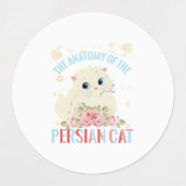 Die Anatomie der persischen Katze Etiketten (Design 1)