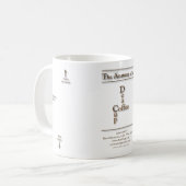 Die Anatomie einer "tauber Kaffee-" Schale Kaffeetasse (Vorderseite Links)