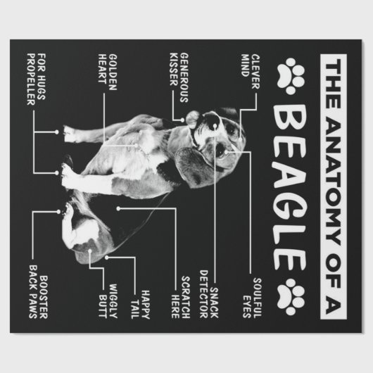 Die Anatomie eines Beagle-Hundes Geschenkpapier (Flach)