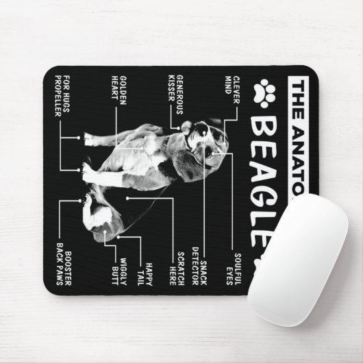 Die Anatomie eines Beagle-Hundes Mousepad (Mit Mouse)