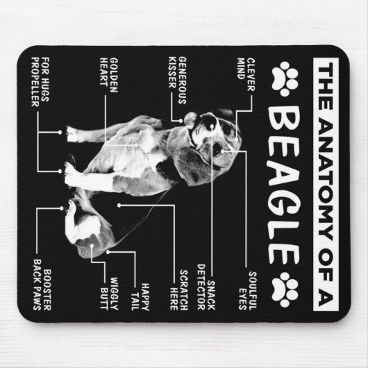 Die Anatomie eines Beagle-Hundes Mousepad (Vorne)