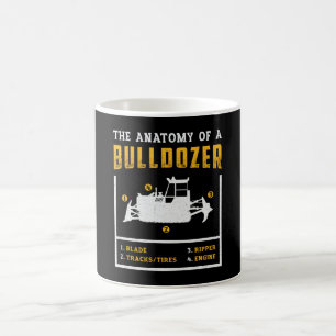 Die Anatomie eines Bulldozer-Bauarbeiters Kaffeetasse