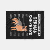 Die Anatomie eines deutschen Hirten Fleecedecke (Vorderseite (Horizontal))