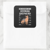 Die Anatomie eines deutschen Hirten Quadratischer Aufkleber (Tasche)