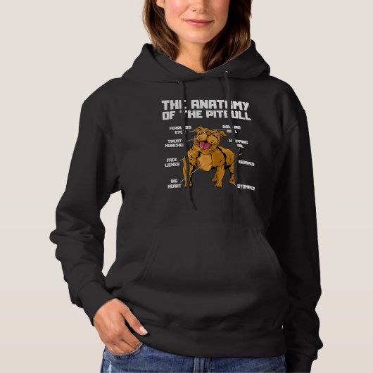 Die Anatomie eines Pitbull Funny Pitbull Terrier Hoodie (Vorderseite)