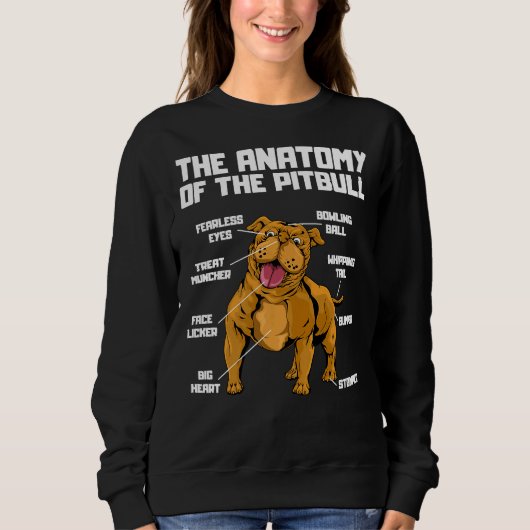 Die Anatomie eines Pitbull Funny Pitbull Terrier Sweatshirt (Vorderseite)