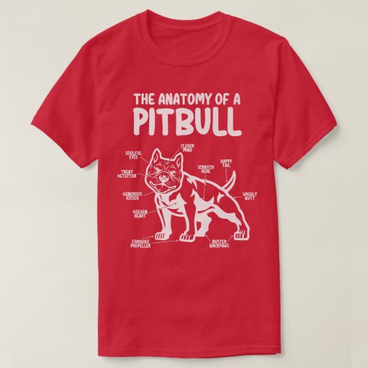 Die Anatomie eines Pitbull Hundes Lover, der lusti T-Shirt (Design vorne)