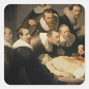 Die Anatomie Lektion von Dr. Nicolaes Tulp, 1632 Quadratischer Aufkleber