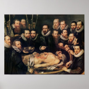 Die anatomische Lektion von Doktor Willem van der Poster
