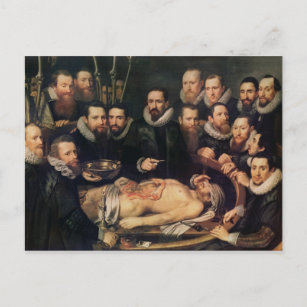 Die anatomische Lektion von Doktor Willem van der Postkarte