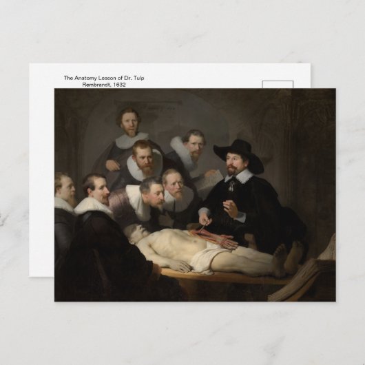 Die anatomische Lektion von Dr. Tulp von Rembrandt Postkarte (Vorne/Hinten)
