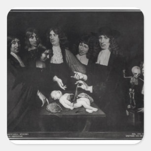 Die anatomische Lektion von Professor Frederik Quadratischer Aufkleber