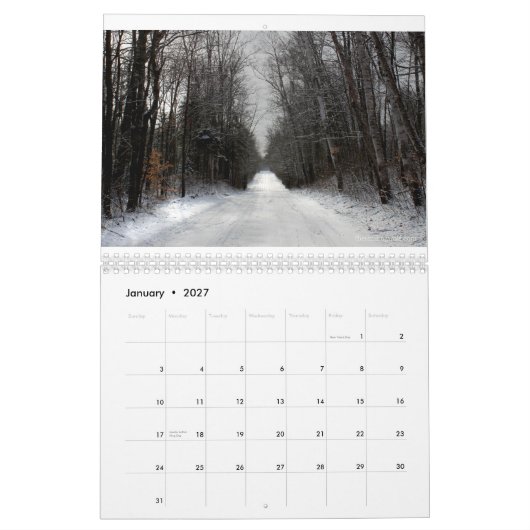 Die ändernden Jahreszeiten von Michigans oberer Kalender (Jan 2027)