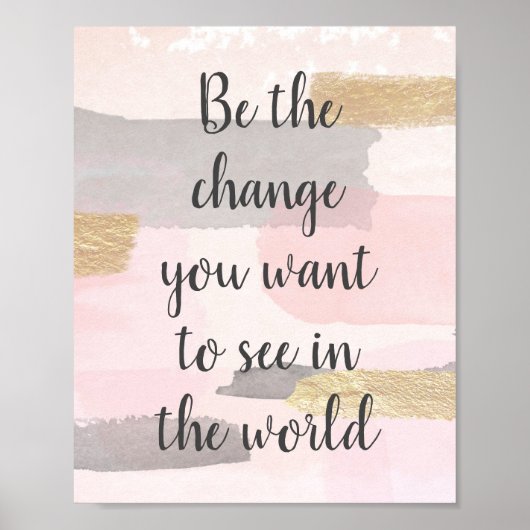 DIE ÄNDERUNG, DIE SIE GEWOLLT HABEN - Pink Gold Qu Poster (Vorne)