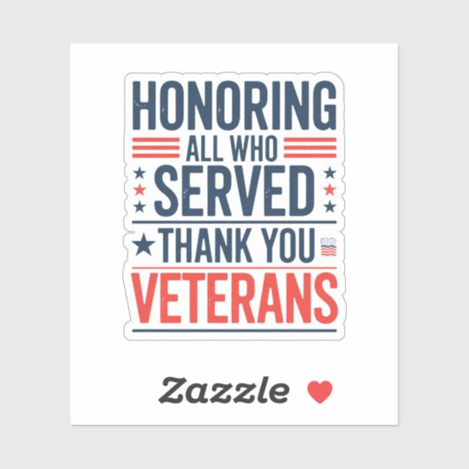 Die Anerkennung aller, die euch gedient haben Vete Aufkleber (Blatt)