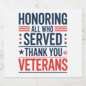 Die Anerkennung aller, die euch gedient haben Vete Bierflaschenetikett (Einzelnes Label)