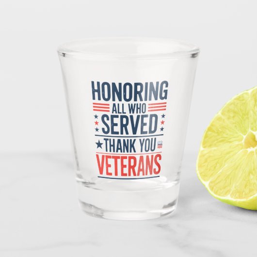 Die Anerkennung aller, die euch gedient haben Vete Schnapsglas (Vorderseite)