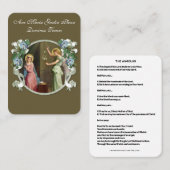Die Angelus-Gebetskarte des Engels Visitenkarte (Vorne/Hinten)