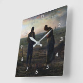 Die Angelus, Jean-Francois Millet Quadratische Wanduhr (Winkel)