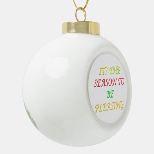 Die angenehme Weihnachtszeit-Logo gemischt Farbe Keramik Kugel-Ornament (Links)