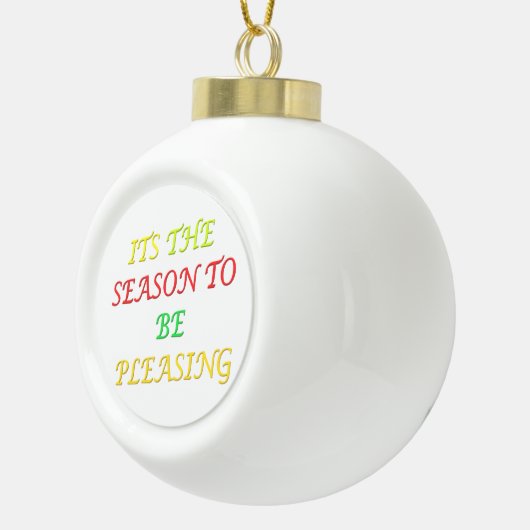 Die angenehme Weihnachtszeit-Logo gemischt Farbe Keramik Kugel-Ornament (Rechts)