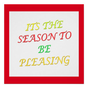 Die angenehme Weihnachtszeit-Logo gemischt Farbe Poster