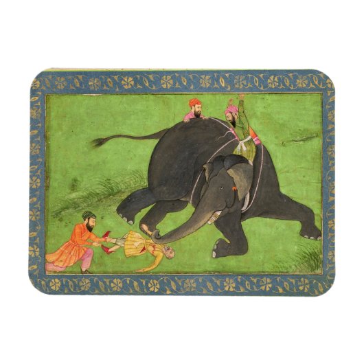 Die Anhänger retten einen gefallenen Mann aus eine Magnet (Horizontal)