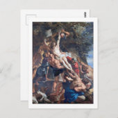 Die Anhebung des Kreuzes, Rubens Postkarte (Vorne/Hinten)