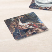 Die Anhebung des Kreuzes, Rubens Rechteckiger Pappuntersetzer (angewinkelt)