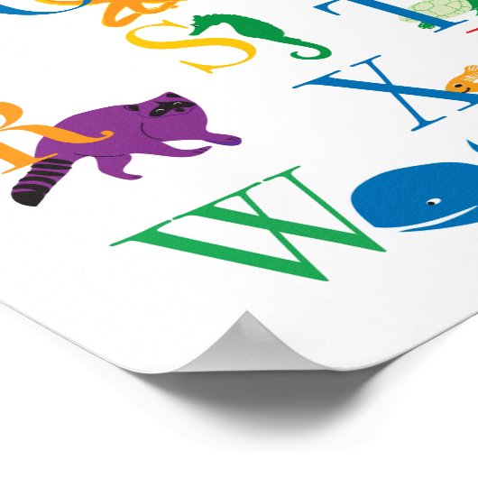 Die Animal Alphabet Print Poster (Ecke)