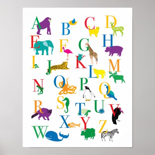 Die Animal Alphabet Print Poster (Vorne)