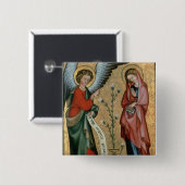 Die Ankündigung, c.1330 (Öl auf Platte) Button (Vorne & Hinten)