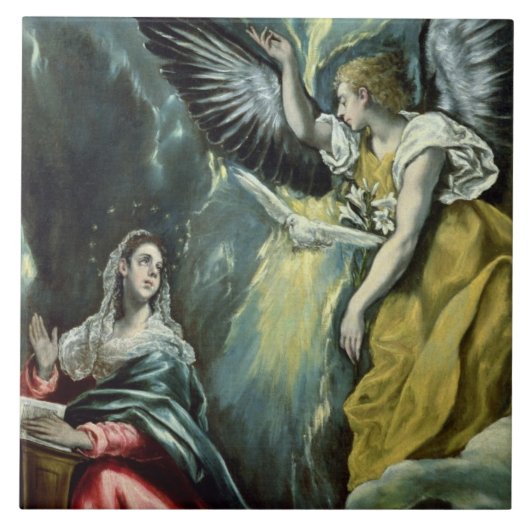 Die Ankündigung, c.1575 (Öl auf Leinwand) Fliese (Vorderseite)