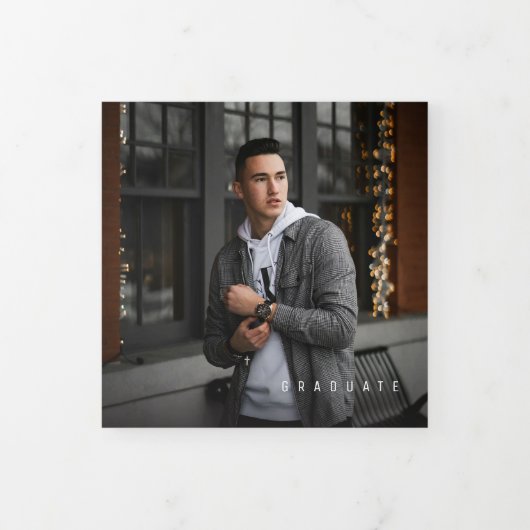 Die Ankündigung der Lässigen Absolventen-Tri-Fold- (Cover)