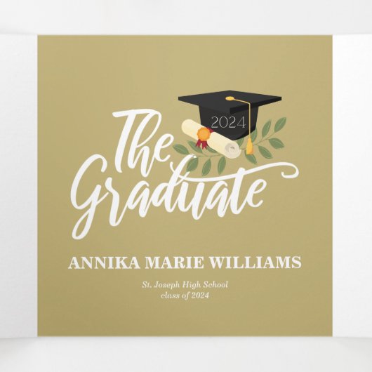 Die Ankündigung des "Graduate Multi Foto Tri-Fold" (Innenseite Mitte)