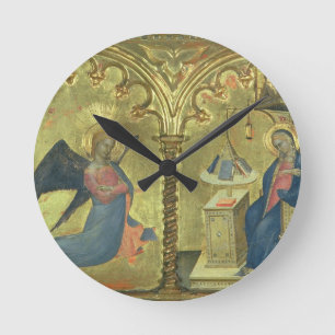 Die Ankündigung, Detail von einem darstellenden Runde Wanduhr