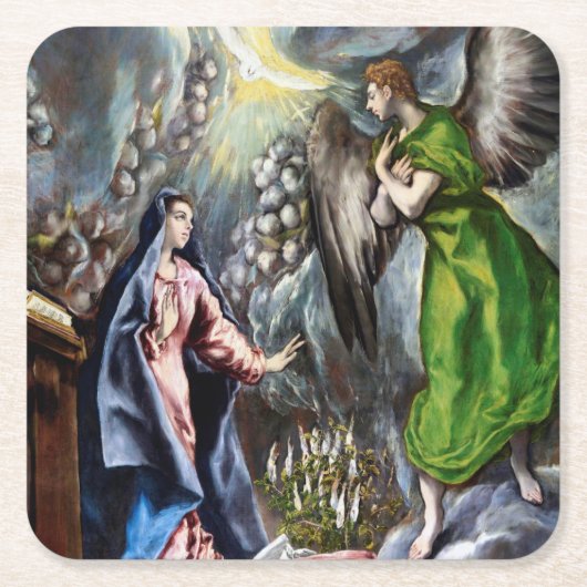 Die Ankündigung El Greco Rechteckiger Pappuntersetzer (Vorderseite)