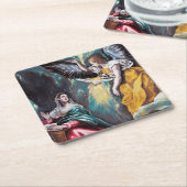 Die Ankündigung El Greco Rechteckiger Pappuntersetzer (angewinkelt)